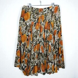 Chelsea & Theodore Skirt Women L Floral Animal Print Drawstring Maxi Full Circle